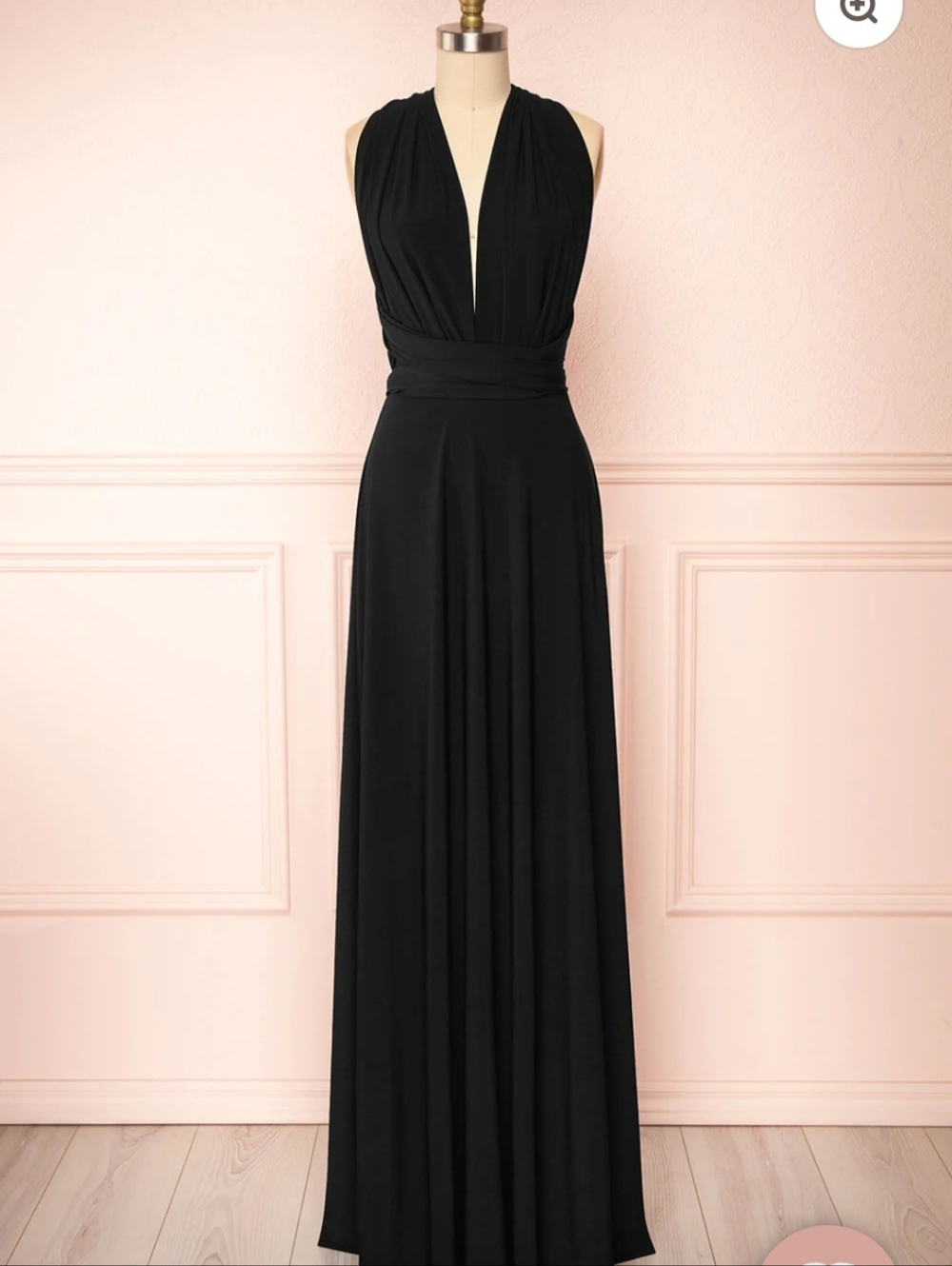 Violaine Black Convertible Maxi Dress by Boutique 1861